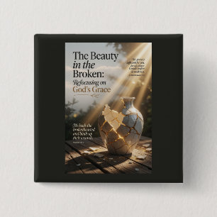 The beauty in the broken 15 cm square badge