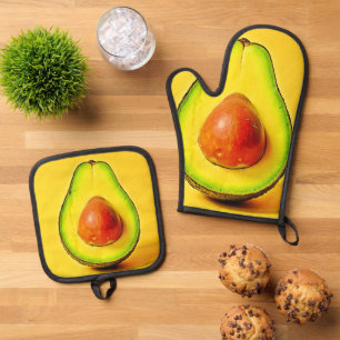 The Beauty of a Healthy Avocado Design Oven Mitt & Pot Holder Set