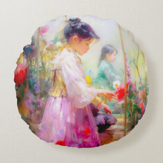 The Beauty of Flowers Round Cushion