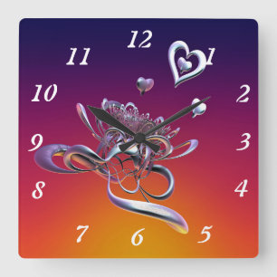 The Beauty of Hearts Square Wall Clock