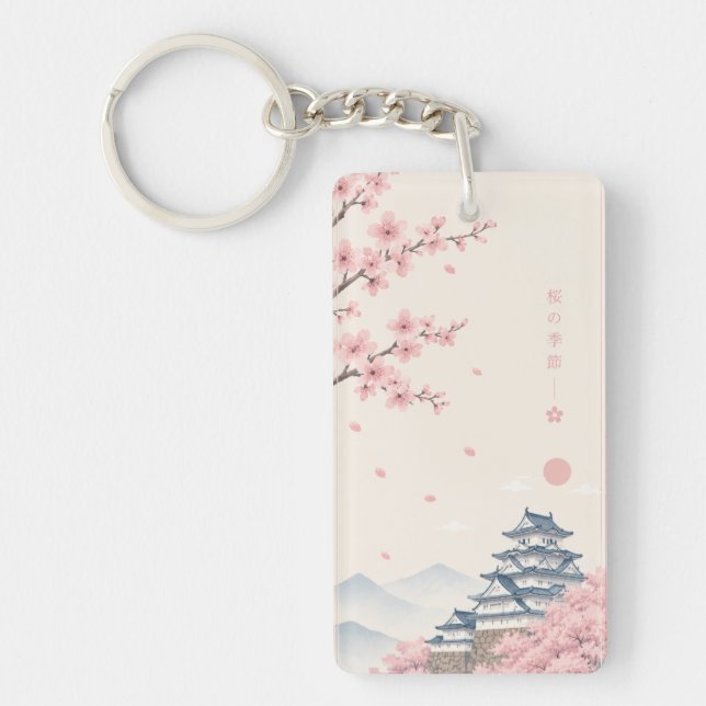 The Beauty of Japanese Spring Key Ring (Front)