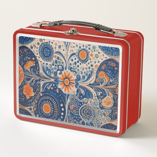 The beauty of retro style  metal lunch box (Front)