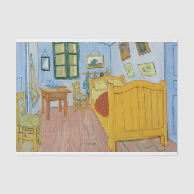 The Bedroom, Vincent van Gogh post-impressionist Tissue Paper (Front)