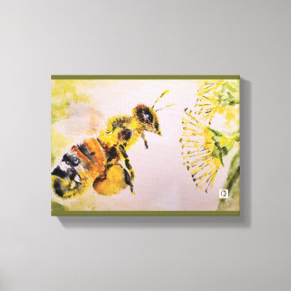 the bee and the flower canvas print