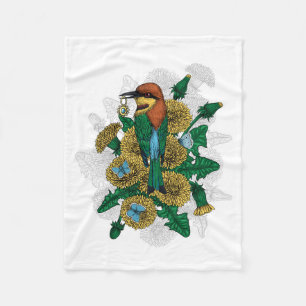 The bee eater with the golden pendant fleece blanket