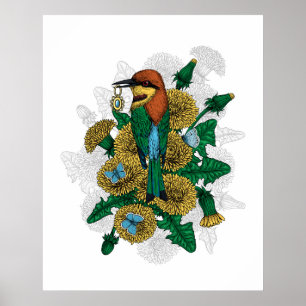 The bee eater with the golden pendant poster