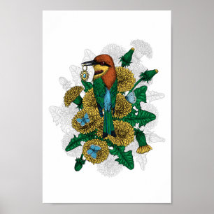 The bee eater with the golden pendant poster