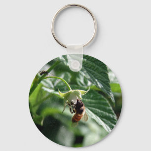 The Bee on the Raspberry Bush Key Ring
