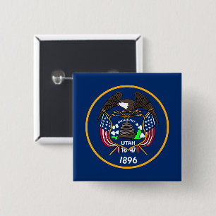 The Beehive State Industry Flag of Utah Button