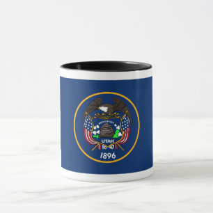 The Beehive State Industry Flag of Utah Frosted Gl Mug