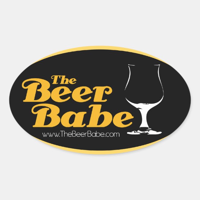 The Beer Babe Oval Sticker (Front)