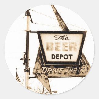 The Beer Depot Vintage Ann Arbor, Michigan Classic Round Sticker