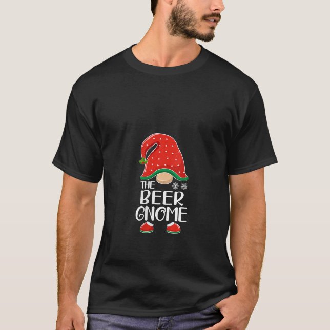 The Beer Gnome Elf Matching Family Group Christmas T-Shirt (Front)