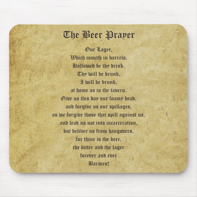 The Beer Prayer Mouse Pad (Front)