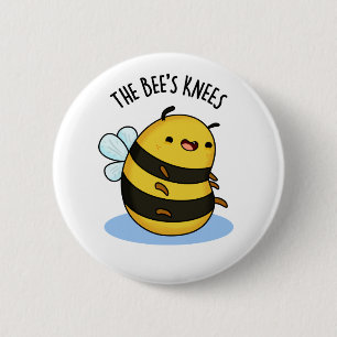 The Bees Knees Funny Bumble Bee Pun  6 Cm Round Badge