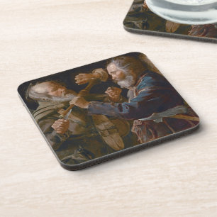 The Beggars' Brawl, c.1625-30 (oil on canvas) Coaster