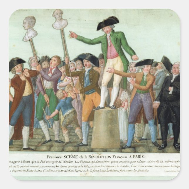 The Beginning of the French Revolution Square Sticker (Front)