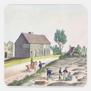 The Belle Alliance Farm after Battle of Square Sticker