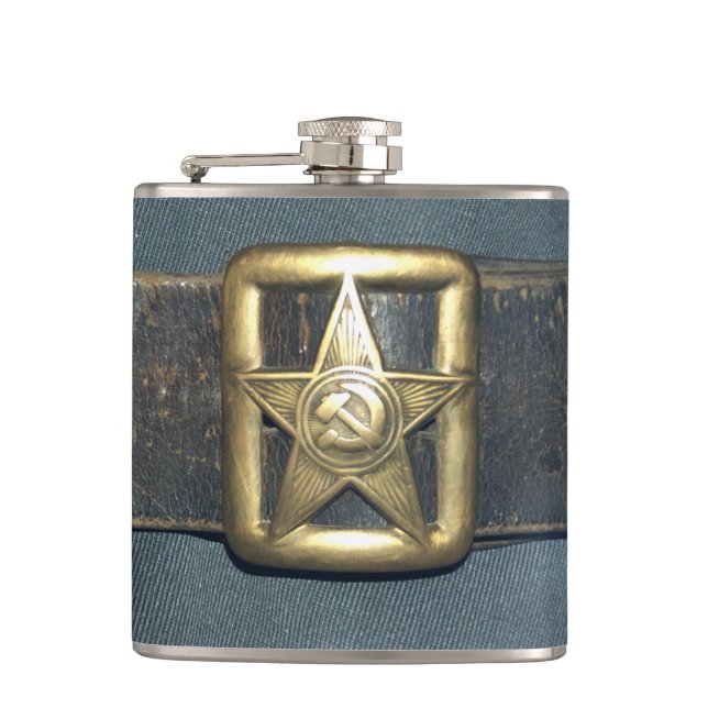 The BELT of the OFFICER of the red army of the RSF Hip Flask (Front)