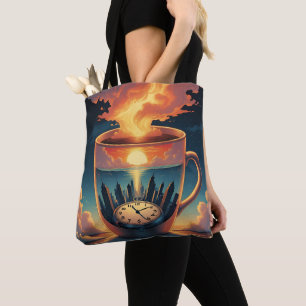 the belts and pollution in the city tote bag