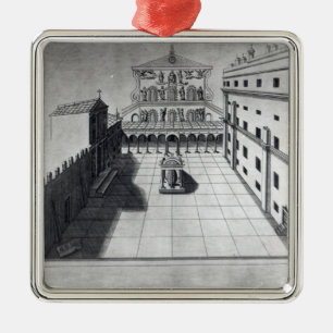 The Belvedere Court in Old St. Peter's Rome Metal Tree Decoration