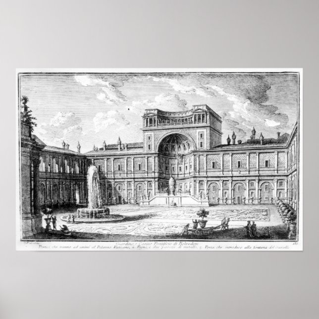 The Belvedere Court in the Vatican Rome Poster (Front)