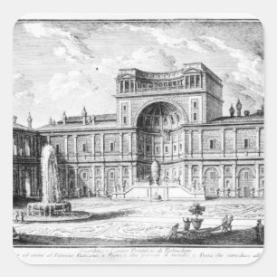 The Belvedere Court in the Vatican Rome Square Sticker
