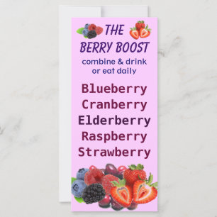 The Berry Boost lychee rack card