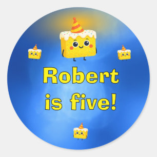The Best Birthday Party Cake Classic Round Sticker