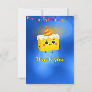 The Best Birthday Party Cake Thank You Card