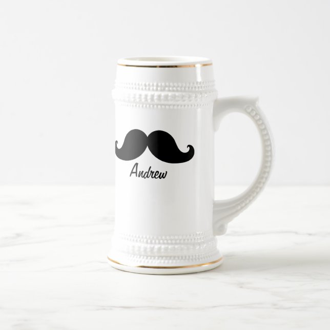 THE BEST BLACK MUSTACHE PERSONALIZED BEER STEIN (Right)
