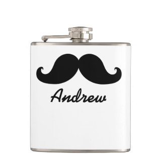 THE BEST BLACK MUSTACHE PERSONALIZED HIP FLASK