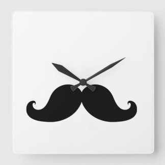 THE BEST BLACK MUSTACHE SQUARE WALL CLOCK
