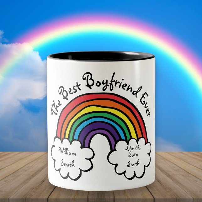 The Best Boyfriend Ever Rainbow Two-Tone Coffee Mug (The Best Boyfriend Ever Rainbow Two-Tone Coffee Mug)