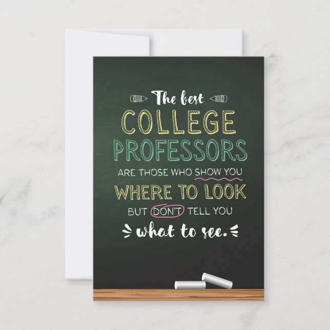The best College Professors Thank You Card (Front)
