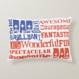 The Best Dad Awesome Red White Blue USA Flag Decorative Cushion