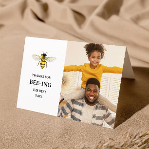 The Best Dad   Cute Bee and Photo Father's Day Holiday Card