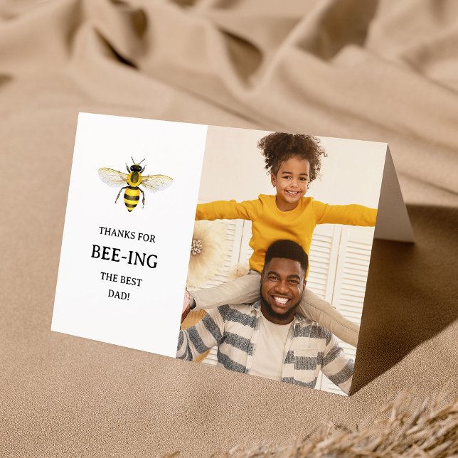 The Best Dad | Cute Bee and Photo Father's Day Holiday Card (Creator Uploaded)