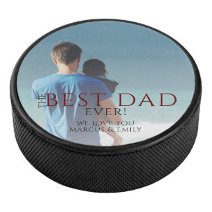 The Best Dad Ever Father`s Day Keepsake Photo Hockey Puck