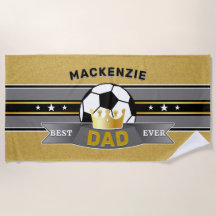 The Best Dad Ever Faux Gold FOOTBALL Sport