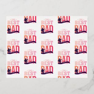 The Best Dad Ever Foil Invitation Postcard