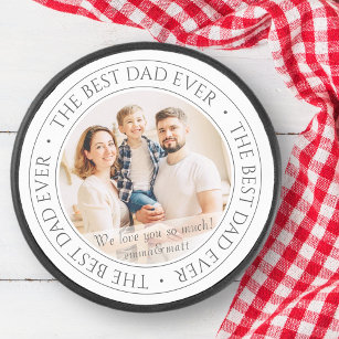 The Best Dad Ever Modern Classic Photo Hockey Puck