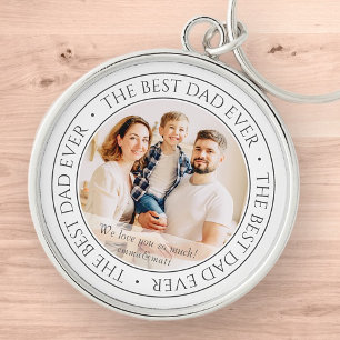 The Best Dad Ever Modern Classic Photo Key Ring