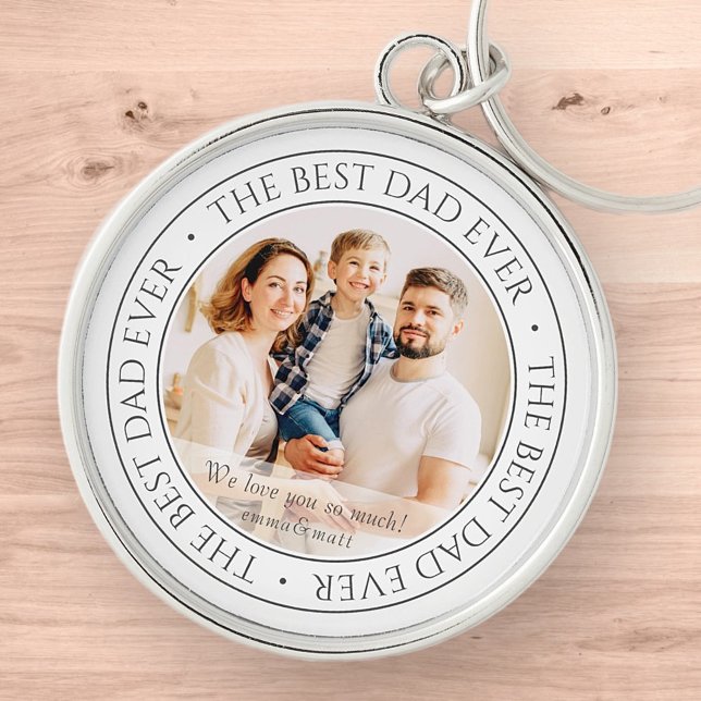 The Best Dad Ever Modern Classic Photo Key Ring (Creator Uploaded)