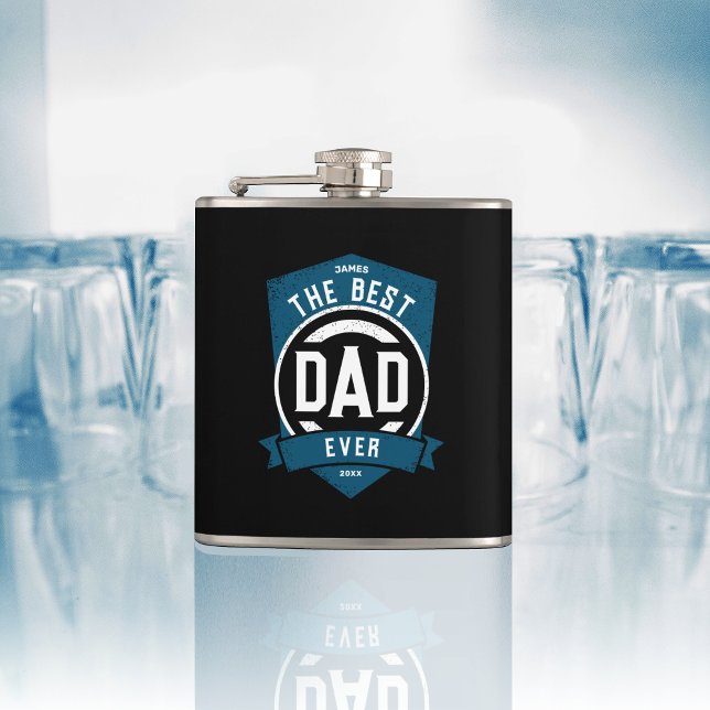 The Best Dad Ever Modern Father's Day Gift Hip Flask (Creator Uploaded)