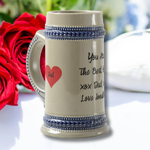 The Best Dad Ever Script Name Classic Cool Beer Stein