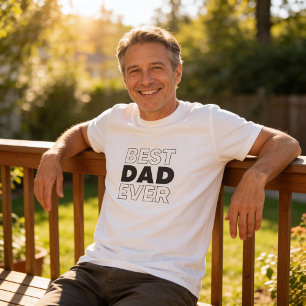 The Best Dad Ever Simple Modern Photo T-Shirt