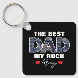 "The Best Dad My Rock Love Always" Graphic Key Ring