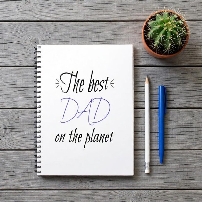 The Best Dad on the Planet Personalised Minimalist Notebook (Creator Uploaded)