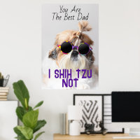 The Best dad Shih Tzu Not cute funny dog photo